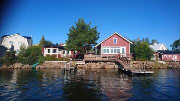 Фото номера Улучшенный коттедж с сауной Виллы Rantakari Cottage г. Котка 56